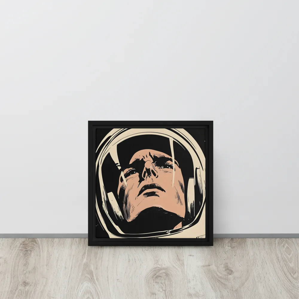 Gaze of the Astronaut | Canvas with Black Frame | 12″×12″