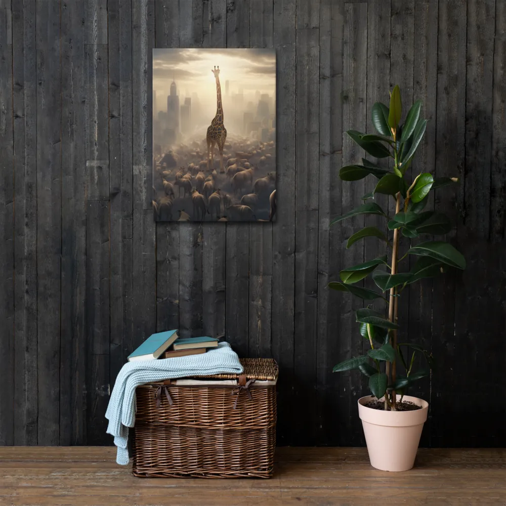 Urban Serengeti: A Giraffe's Perspective | Thin Canvas | 20″×28″