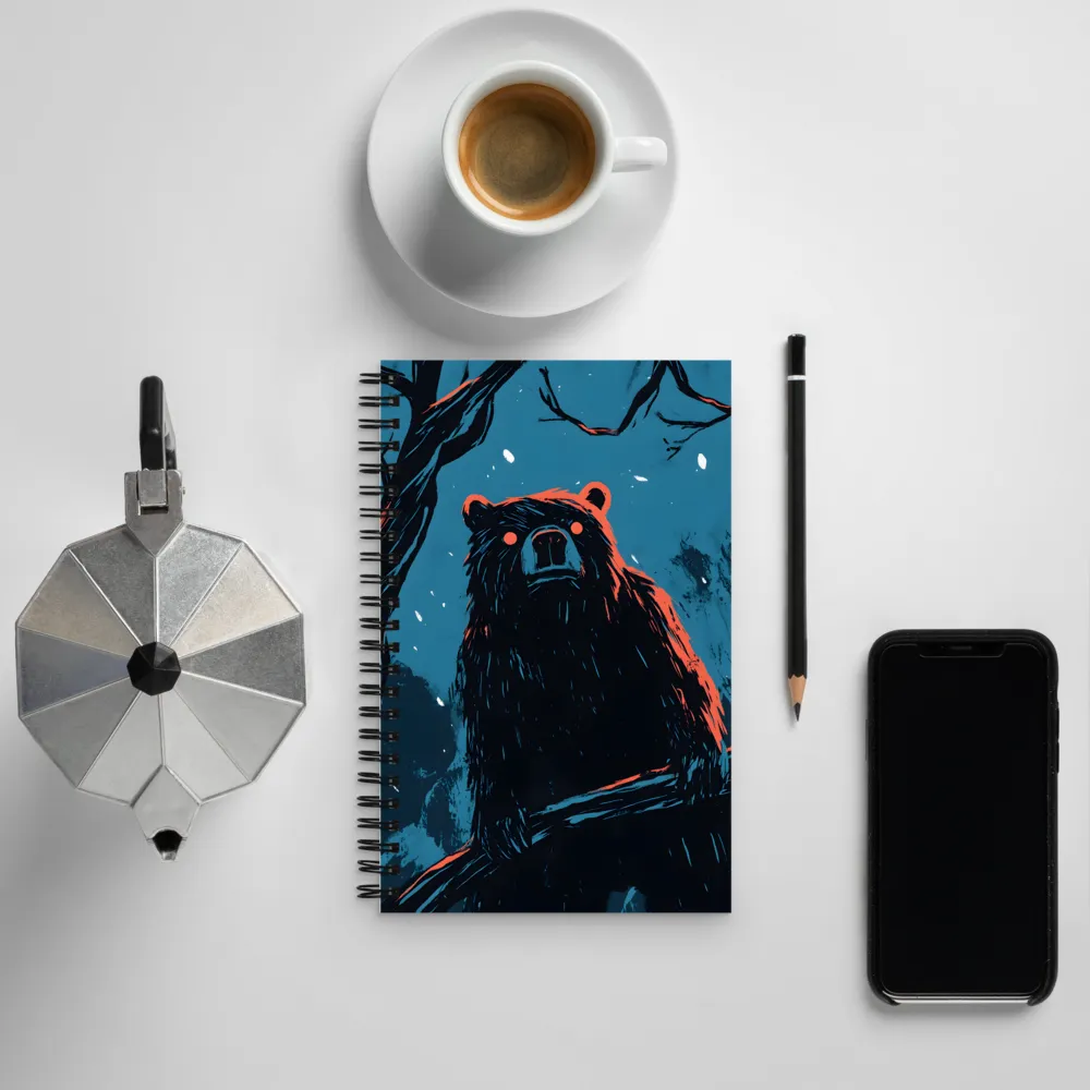 Eerie Majesty: A Bear in the Night | Spiral Notebook