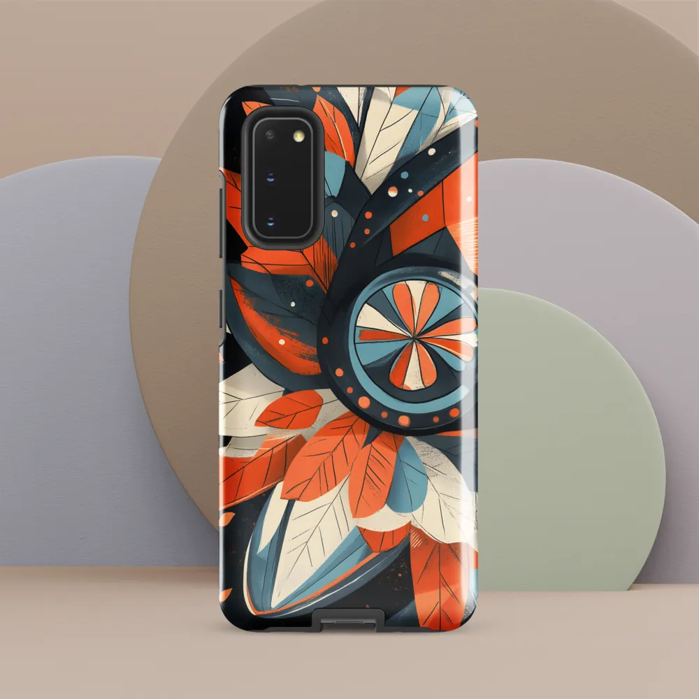 Floral Symphony in Orange and Teal