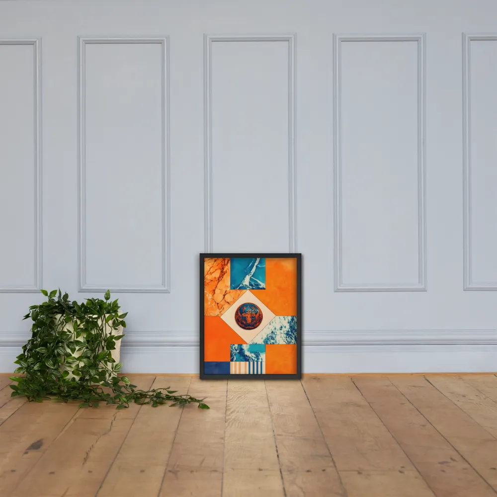 Harmonious Encounters: Abstract Geometry | Poster with Black Frame | 16″×20″