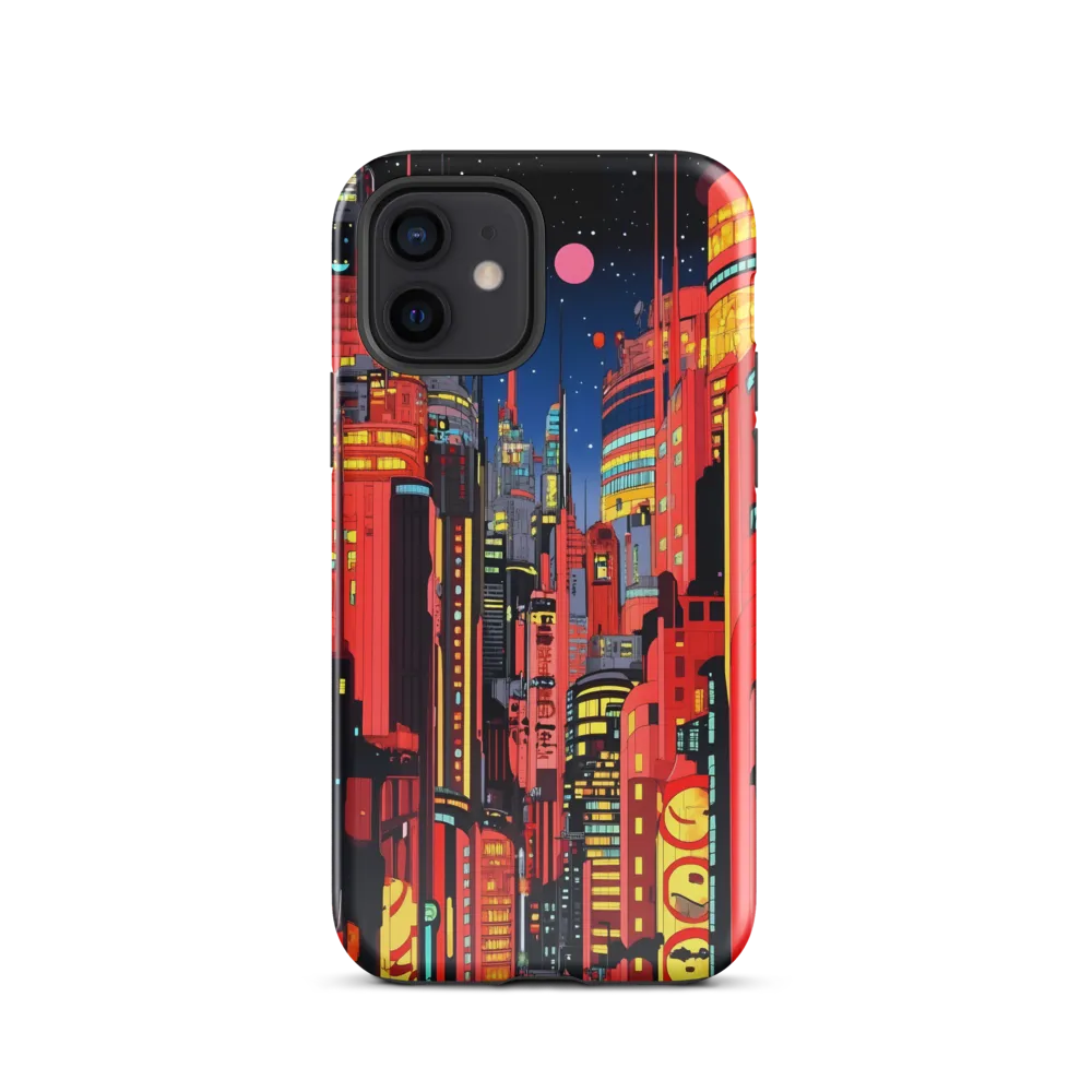 Neon Dreams: A Cyberpunk Cityscape | Phone Case |  12 | Tough Case | Glossy