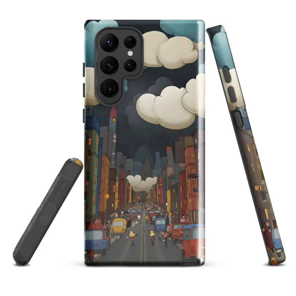 Urban Symphony: A City Awakens at Dusk | Phone Case |  S22 Ultra | Tough Case | Glossy