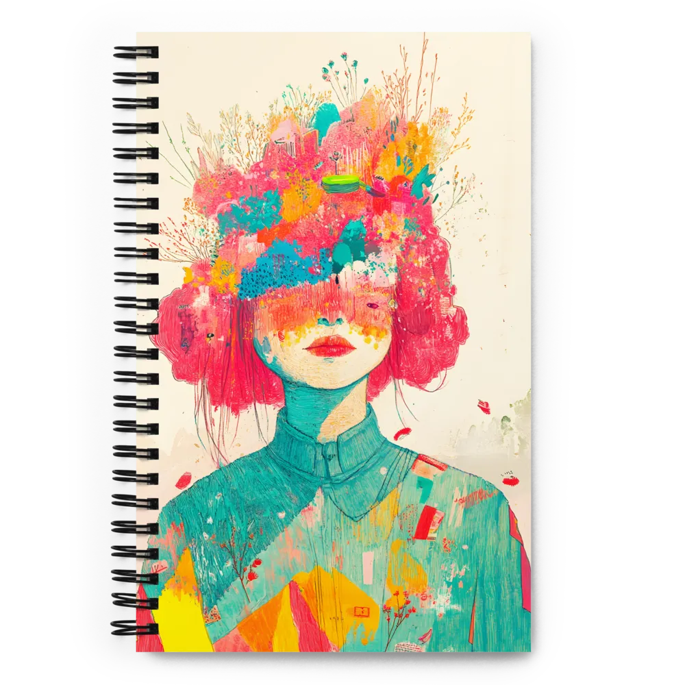 Whimsical Floral Portrait | Spiral Notebook