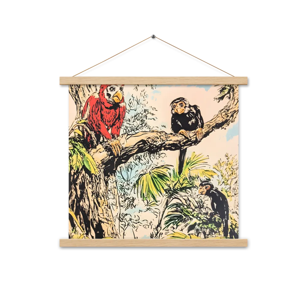 Jungle Harmony | Poster With Oak Wood Hanger | 18″×18″