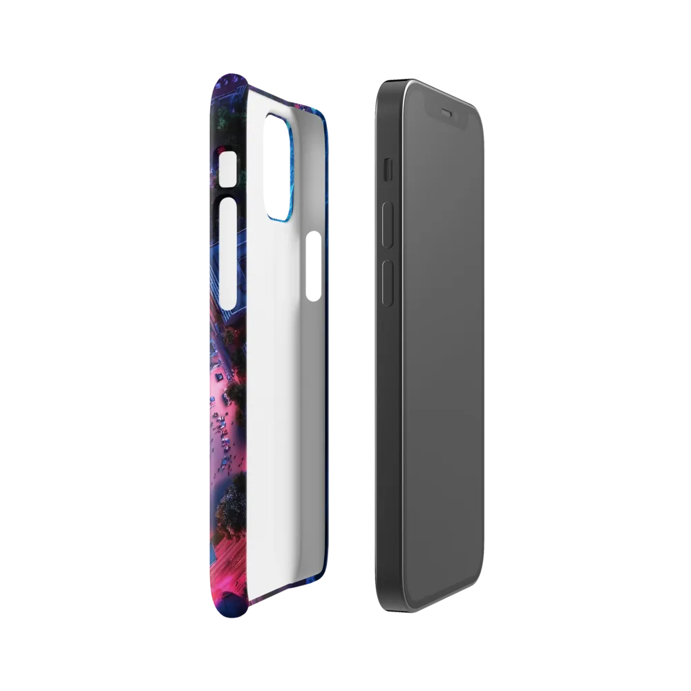 Twilight Reflections: A Serene Beach Aerial | Phone Case |  12 Mini | Snap Case | Glossy