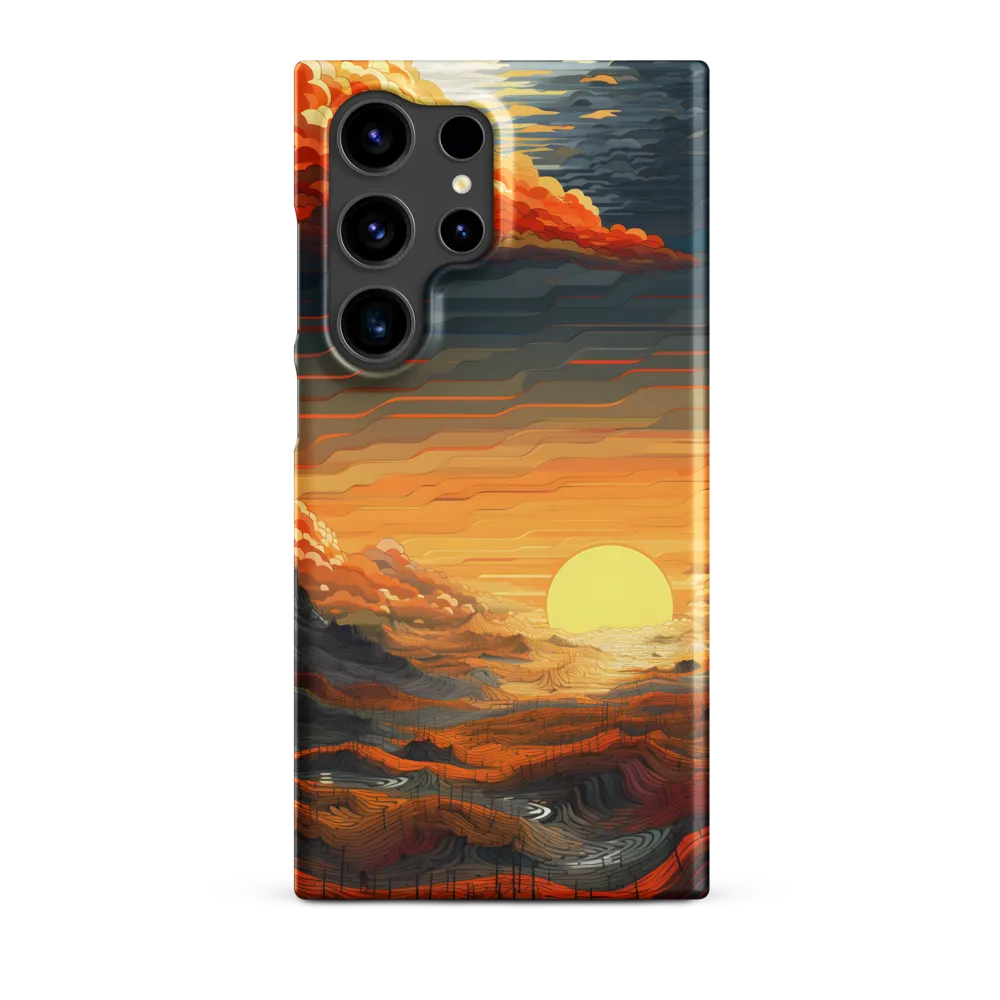 Ethereal Sunset: A Serene Landscape in Flowing Forms | Phone Case |  S24 Ultra | Snap Case | Matte