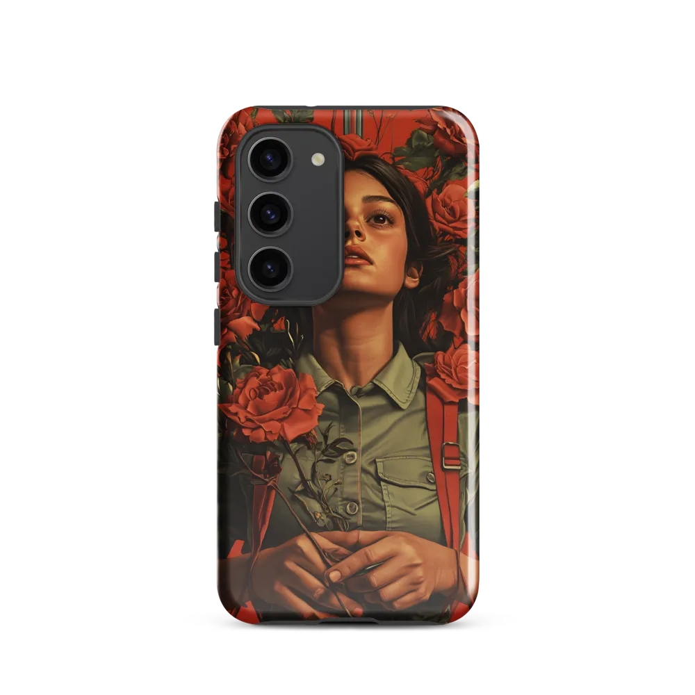 Harmony and Strength: A Portrait Among Roses