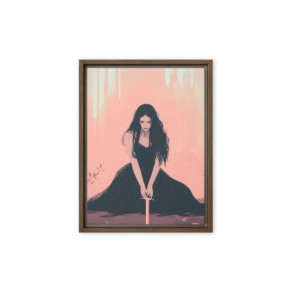 The Guardian of Solitude | Canvas with Brown Frame | 9″×12″