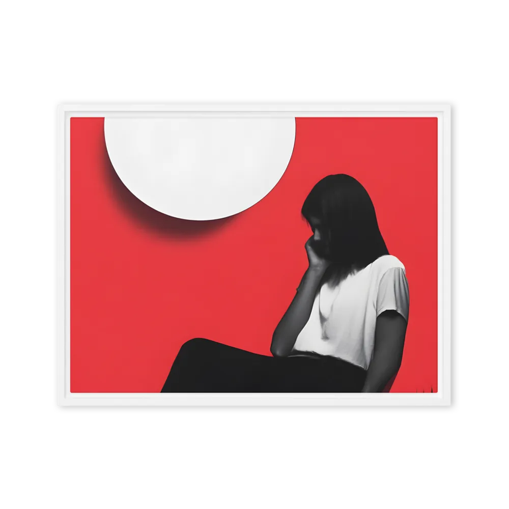 Contemplation in Red | Canvas with White Frame | 18″×24″