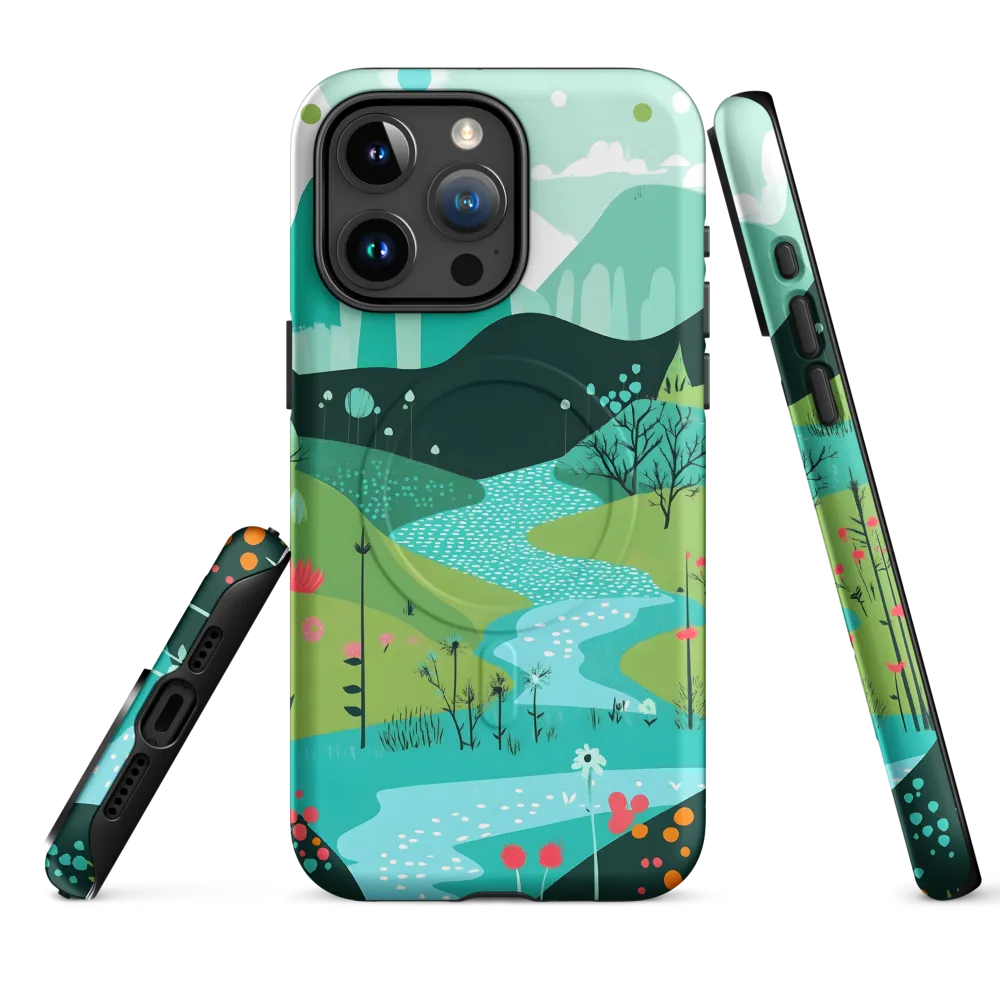 Whimsical River in a Lush Landscape