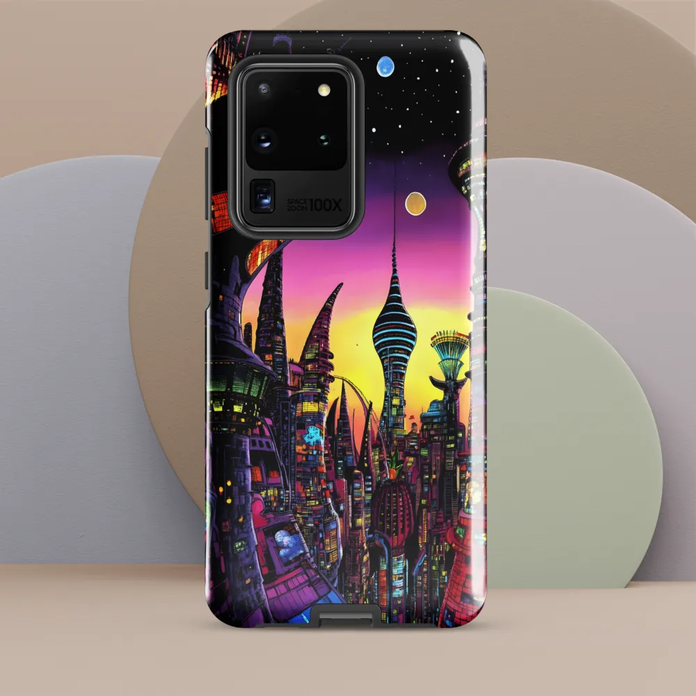 Futuristic Cityscape at Dusk | Phone Case |  S20 Ultra | Tough Case | Glossy