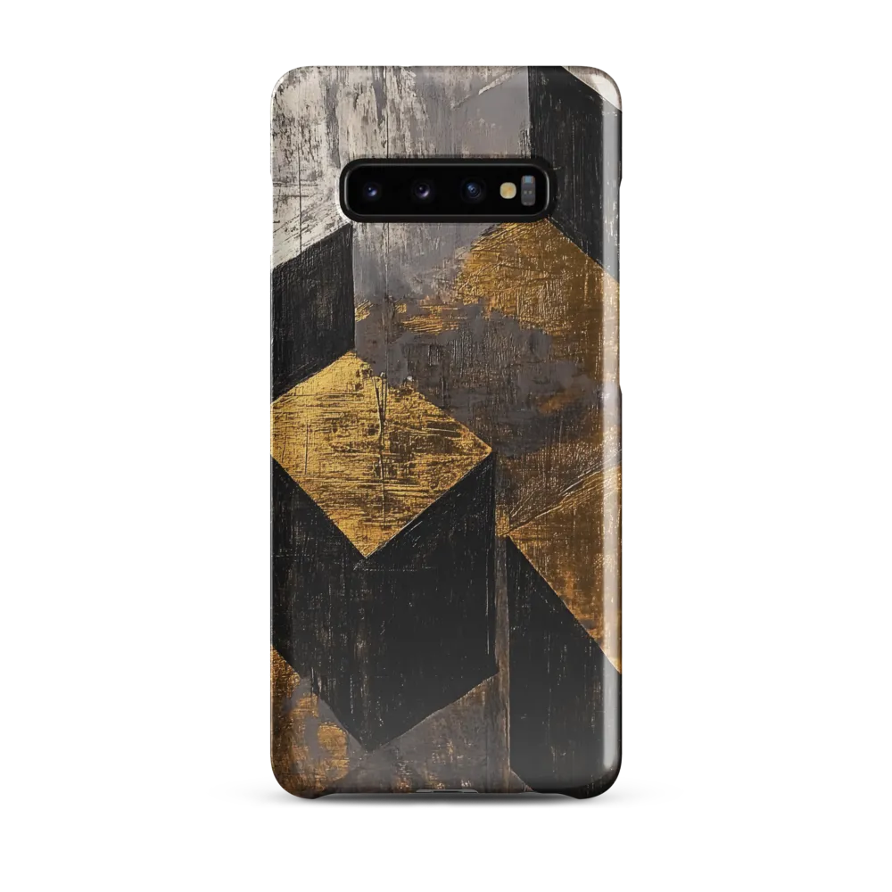 Geometric Harmony in Gold and Black | Phone Case |  S10 Plus | Snap Case | Glossy