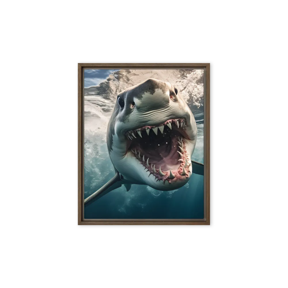 Fierce Majesty of the Ocean | Canvas with Brown Frame | 8″×10″