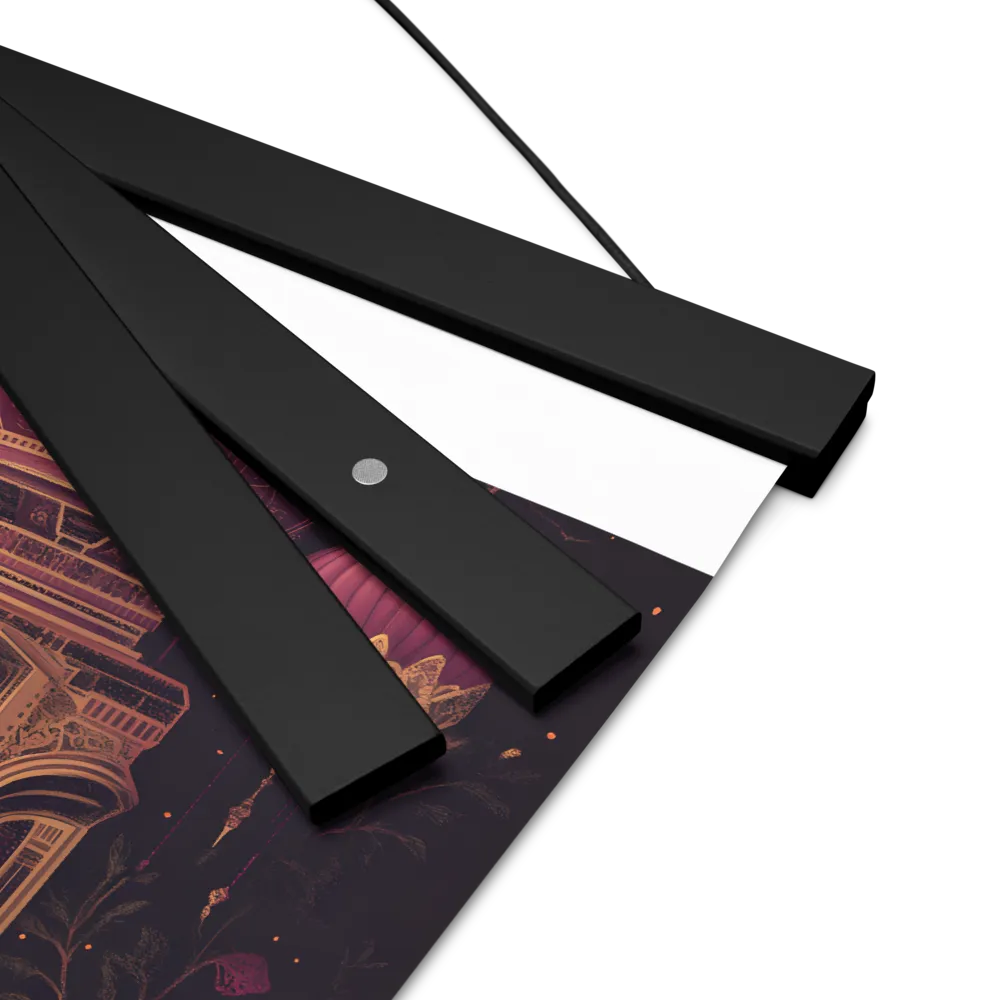 Ornate Harmony: A Digital Floral Architecture | Poster With Black Wood Hanger | 8″×10″