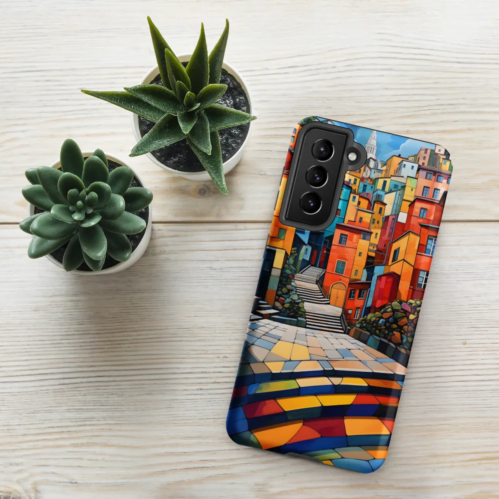 Vibrant Village: A Cubist Journey
