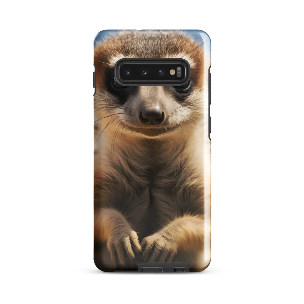 Curious Stance: The Meerkat's Gaze | Phone Case |  S10 Plus | Tough Case | Glossy