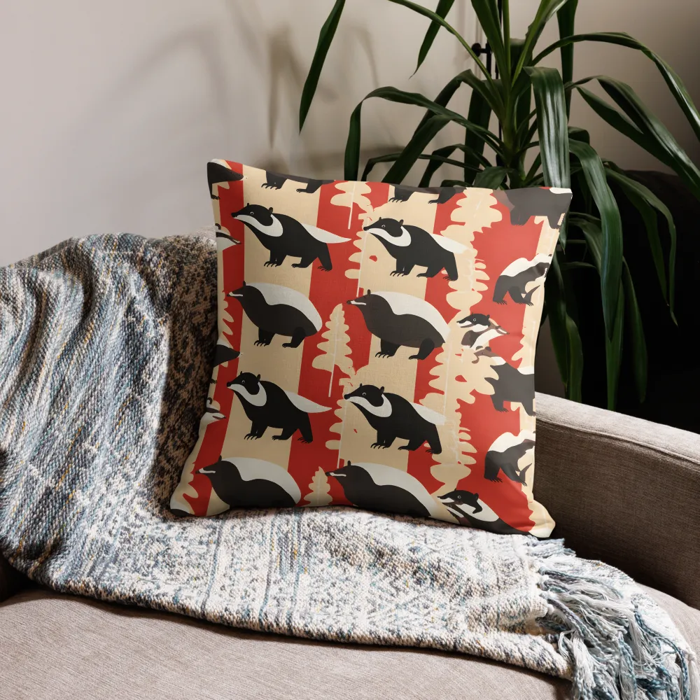 Wildlife Pattern: The Badger Tale | Pillow | 22″×22″