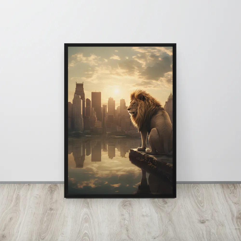 The Lion's Gaze Over the Urban Symphony