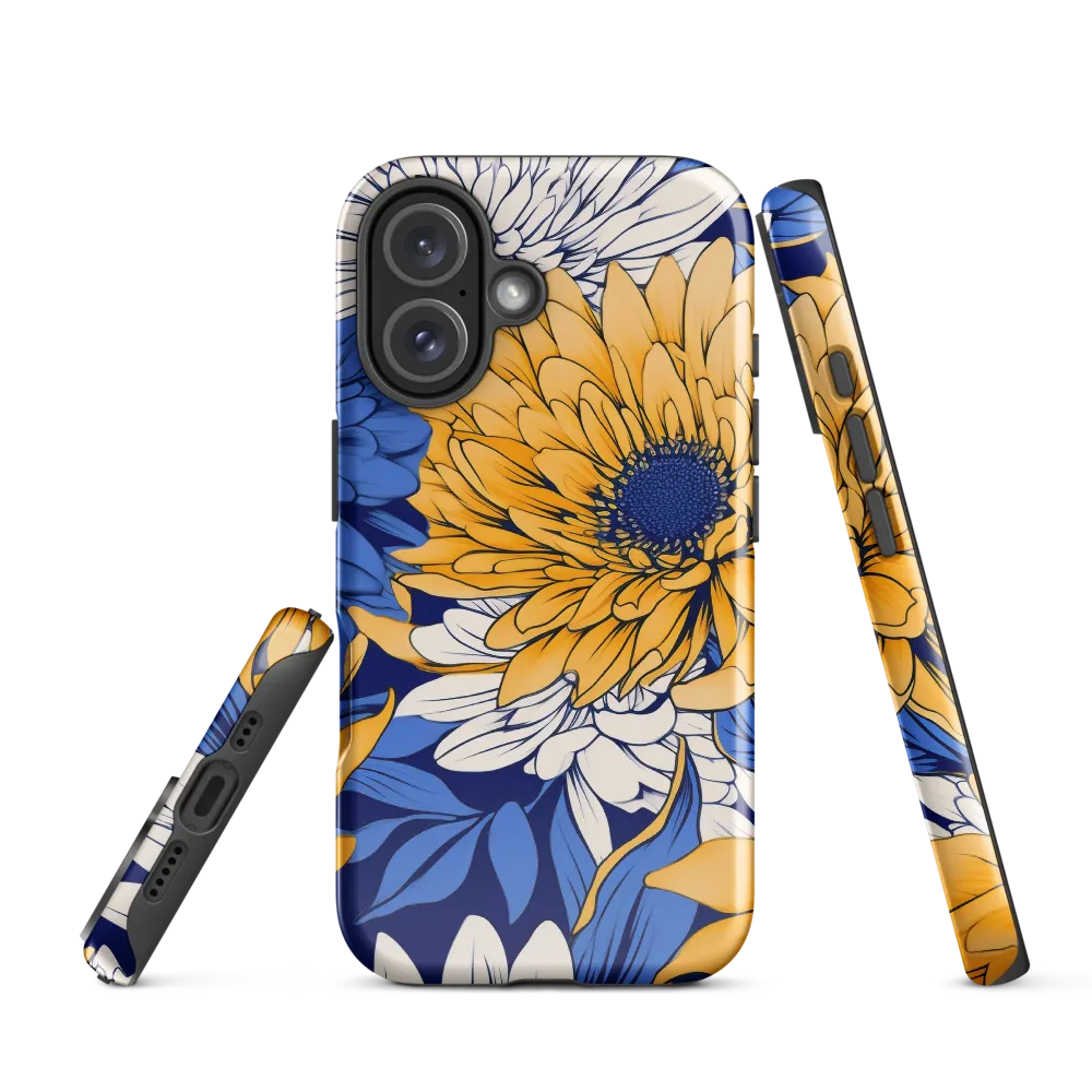 Floral Harmony in Blue and Yellow