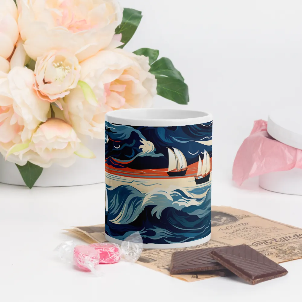 Ocean Whispers: A Voyage at Dusk | Mugs | Multiple Sizes & Colors