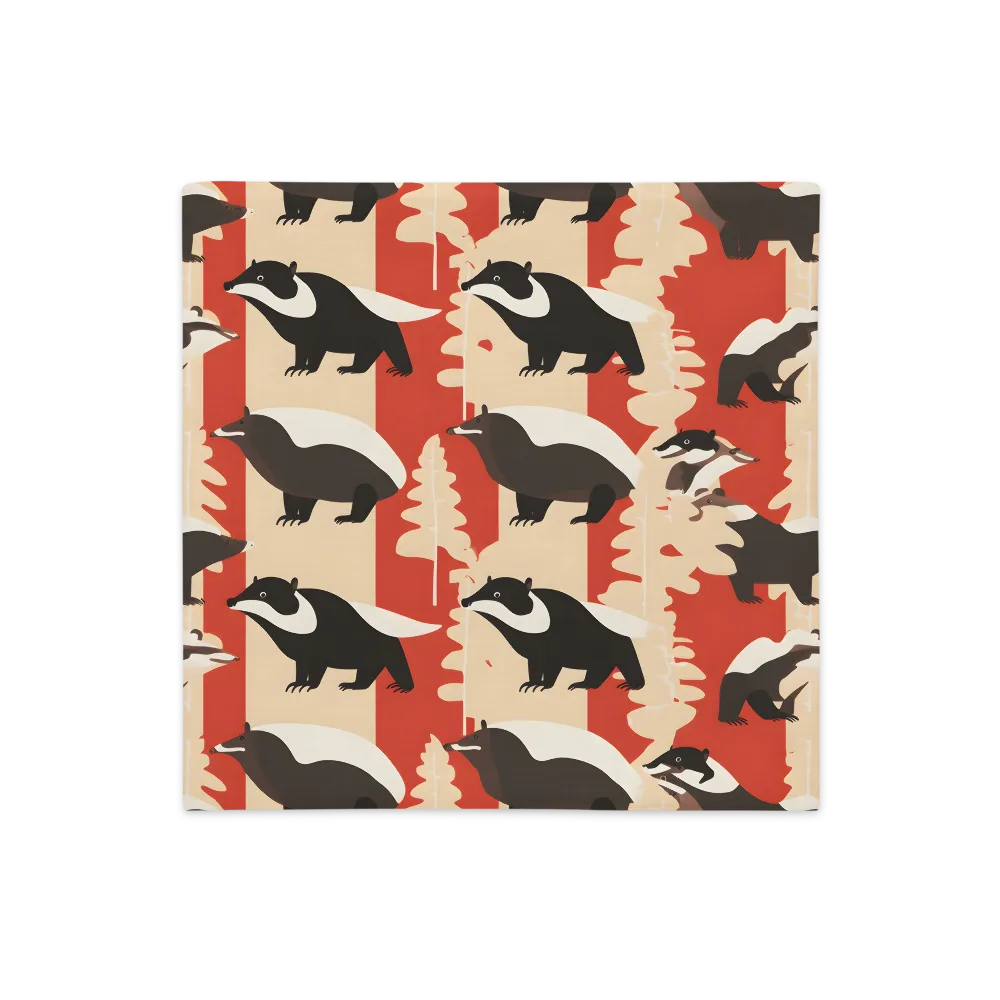 Wildlife Pattern: The Badger Tale | Pillow Case | 18″×18″