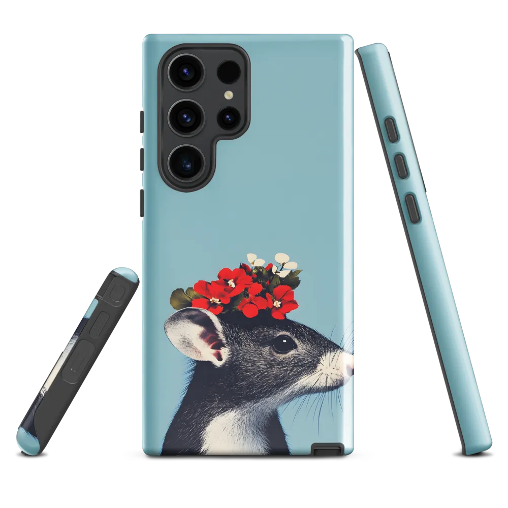 Whimsical Flora: A Mouse's Floral Crown | Phone Case |  S23 Ultra | Tough Case | Glossy