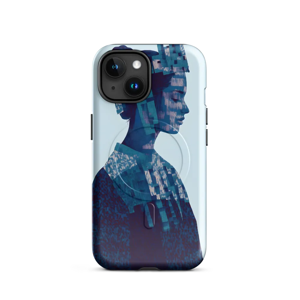 Digital Portrait in Abstract Blue