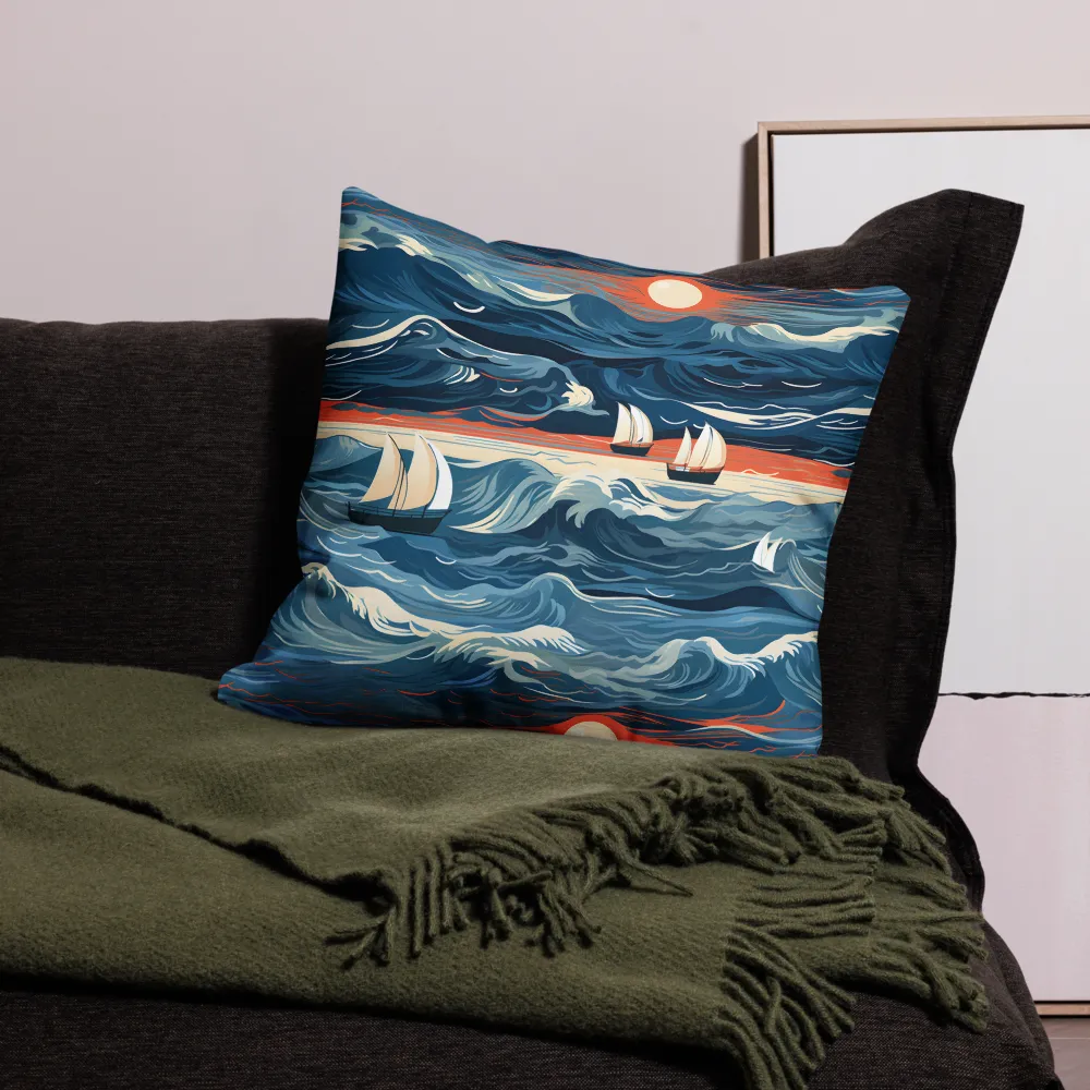 Ocean Whispers: A Voyage at Dusk | Pillow & Pillow Case | Multiple Sizes