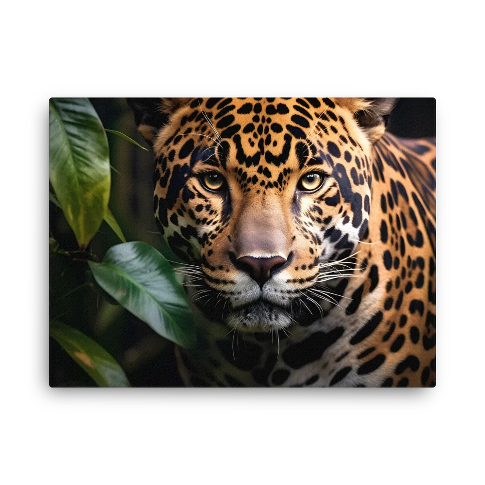 The Intensity of Nature: A Jaguar’s Gaze | Thin Canvas | 18″×24″