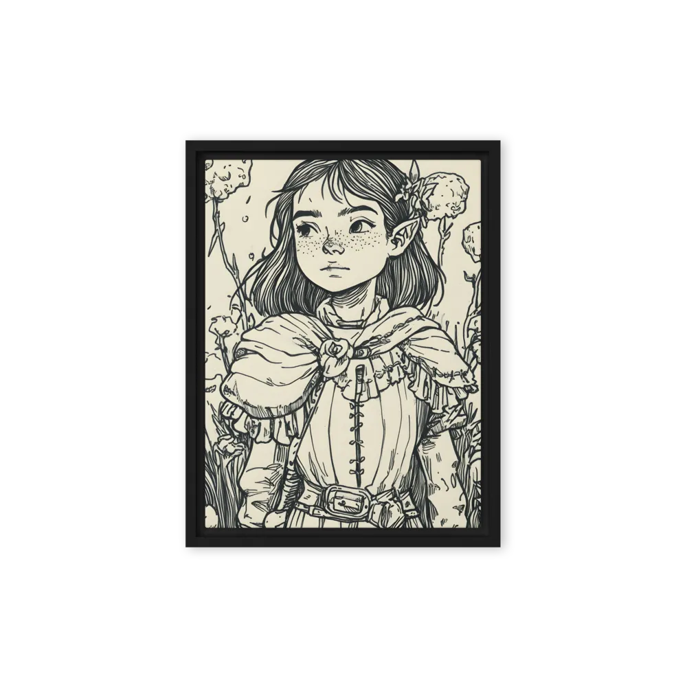 A Young Guardian of Nature | Canvas with Black Frame | 9″×12″