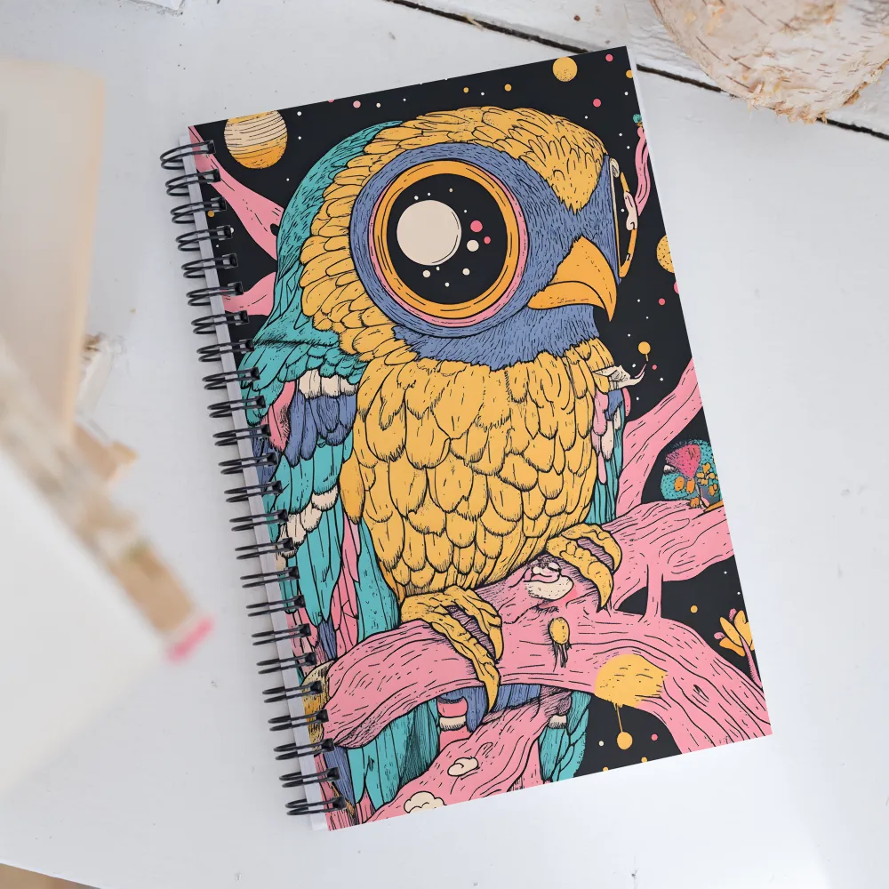 Whimsical Cosmic Owl | Spiral Notebook