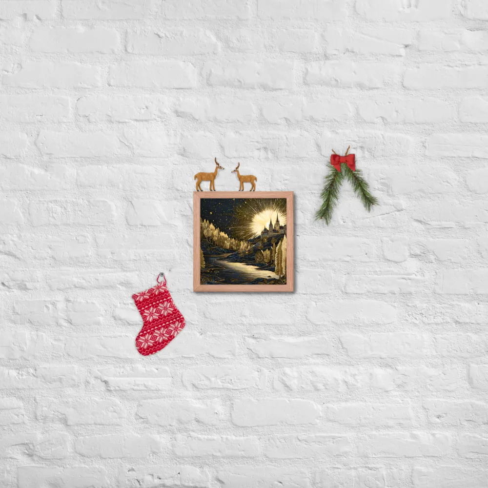 Gilded Castle at Dawn 
 Poster with Red oak Frame | 10″x 10″