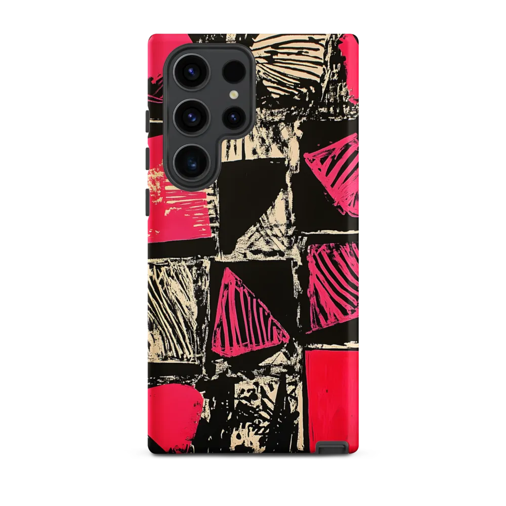 Geometric Symphony in Pink and Black