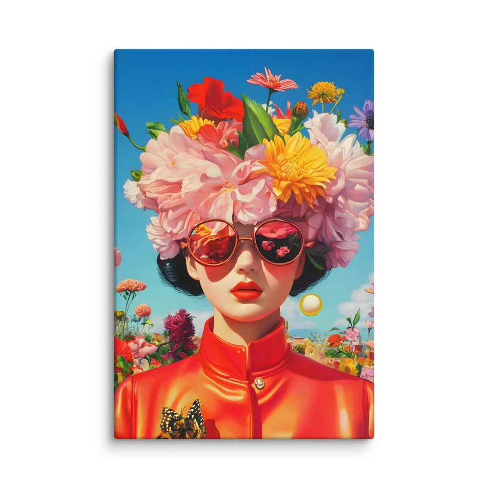 Floral Dreamscape: A Portrait in Bloom | Canvas | 32″×48″