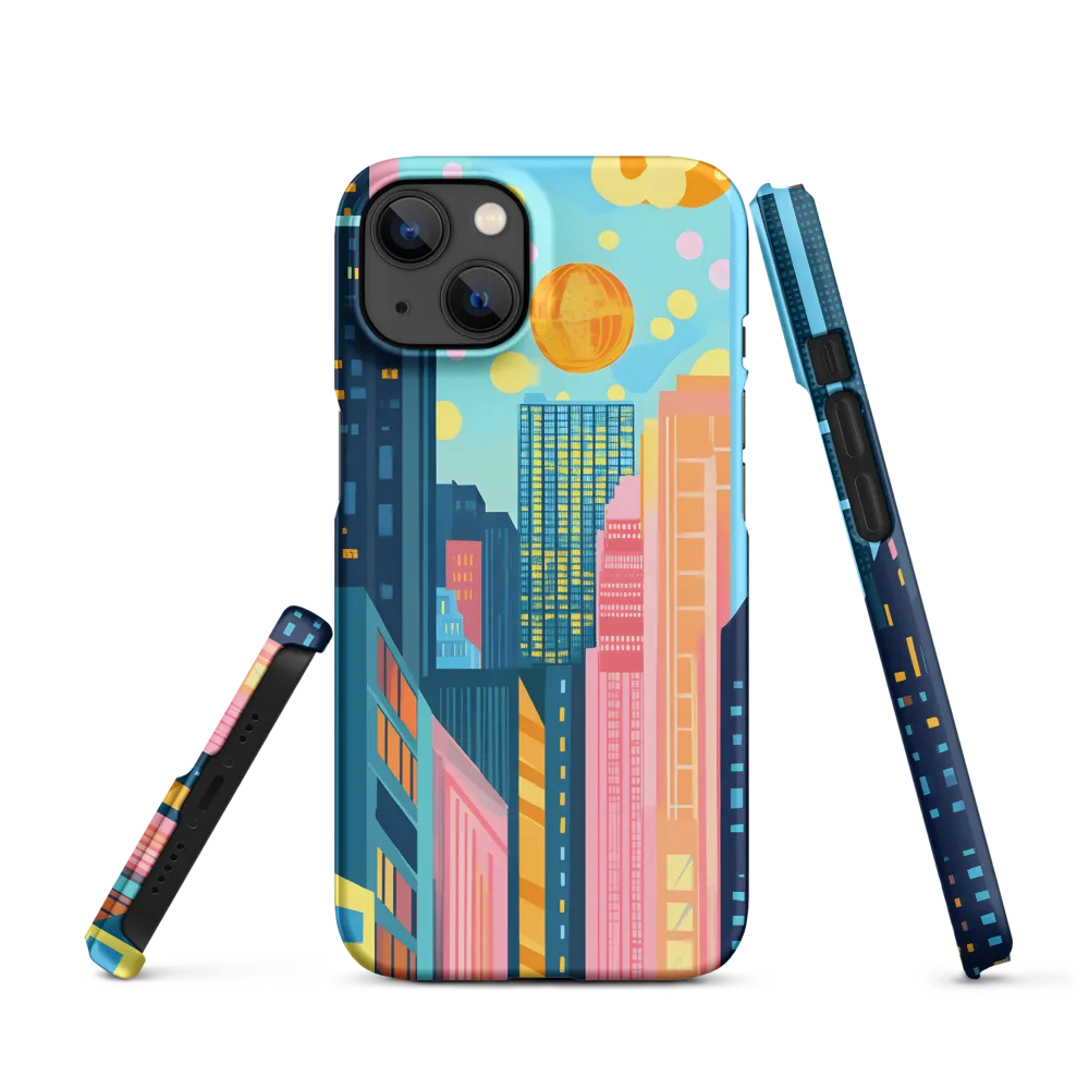 Cyan Skyline with Golden Orb
