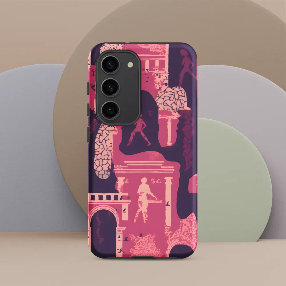 Whimsical Interplay of Figures and Architecture