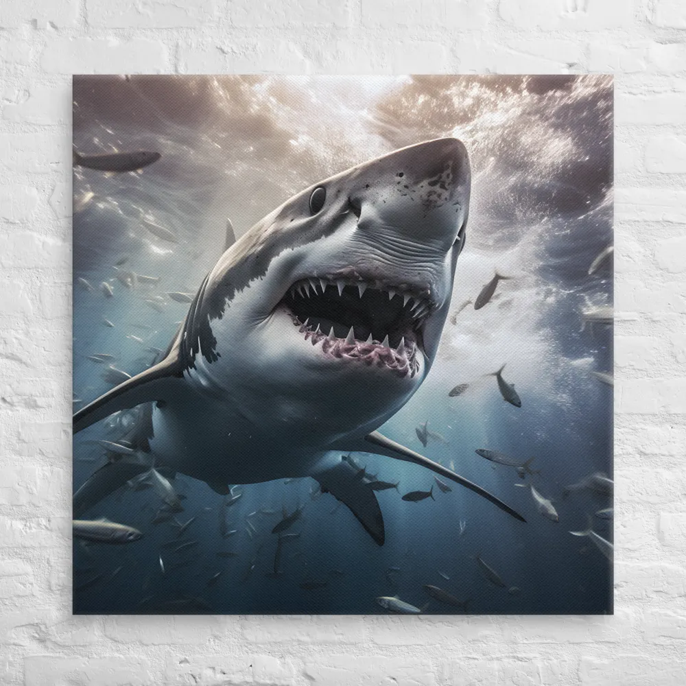 The Apex Predator: An Underwater Encounter | Canvas | 37″×37″