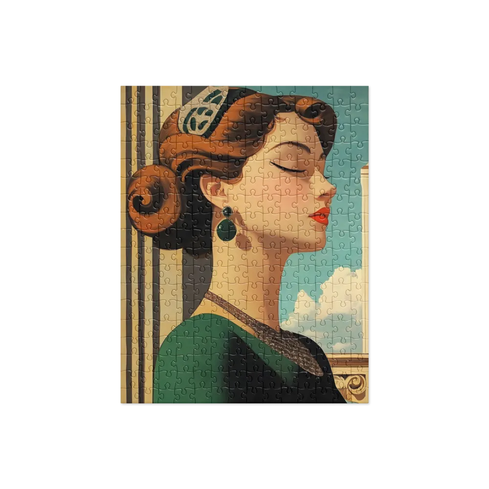 Elegance in Art Deco: A Portrait of Grace | Jigsaw Puzzle | 252 pieces