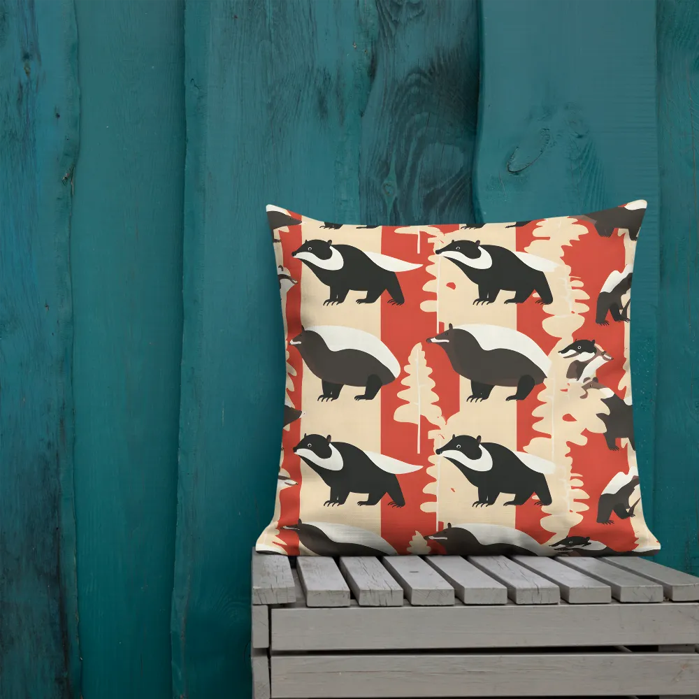 Wildlife Pattern: The Badger Tale | Pillow & Pillow Case | Multiple Sizes