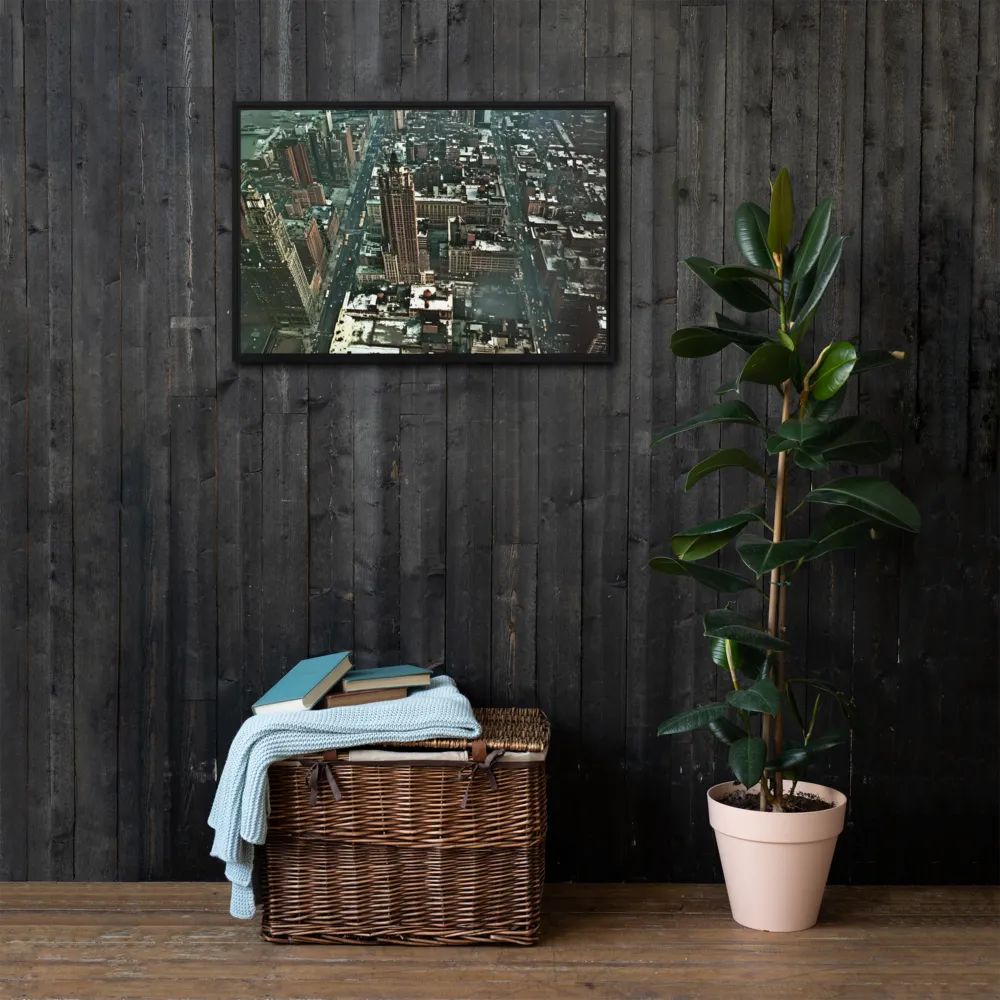 Aerial Symphony of Urban Life | Canvas with Black Frame | 20″×30″