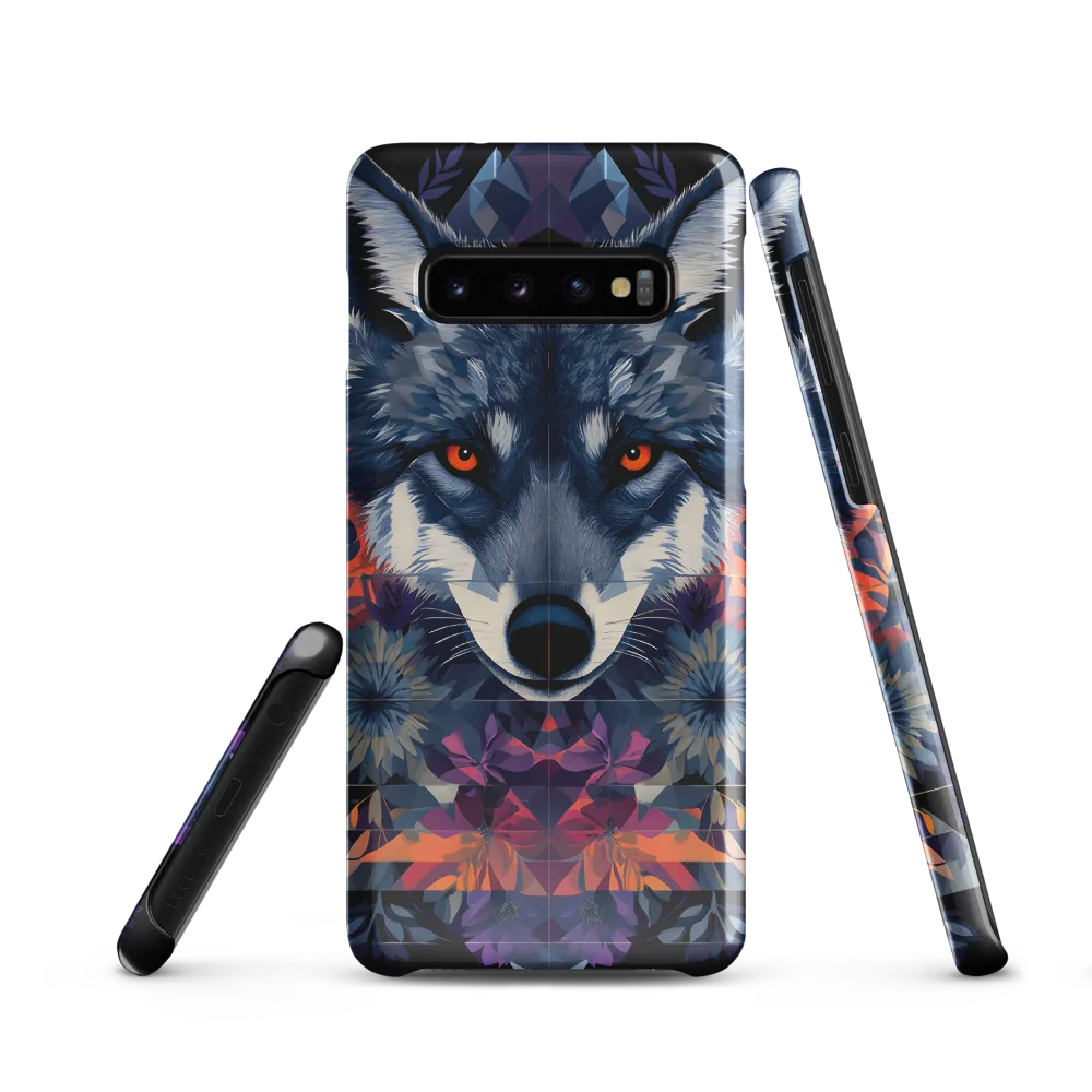 Mystical Wolf Amidst Floral Geometry