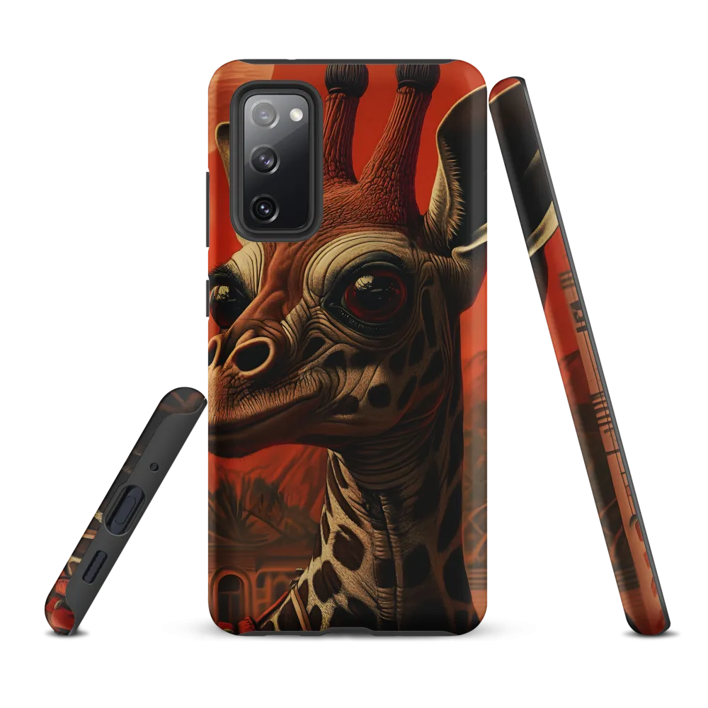 Whimsical Giraffe in an Orange Dreamscape