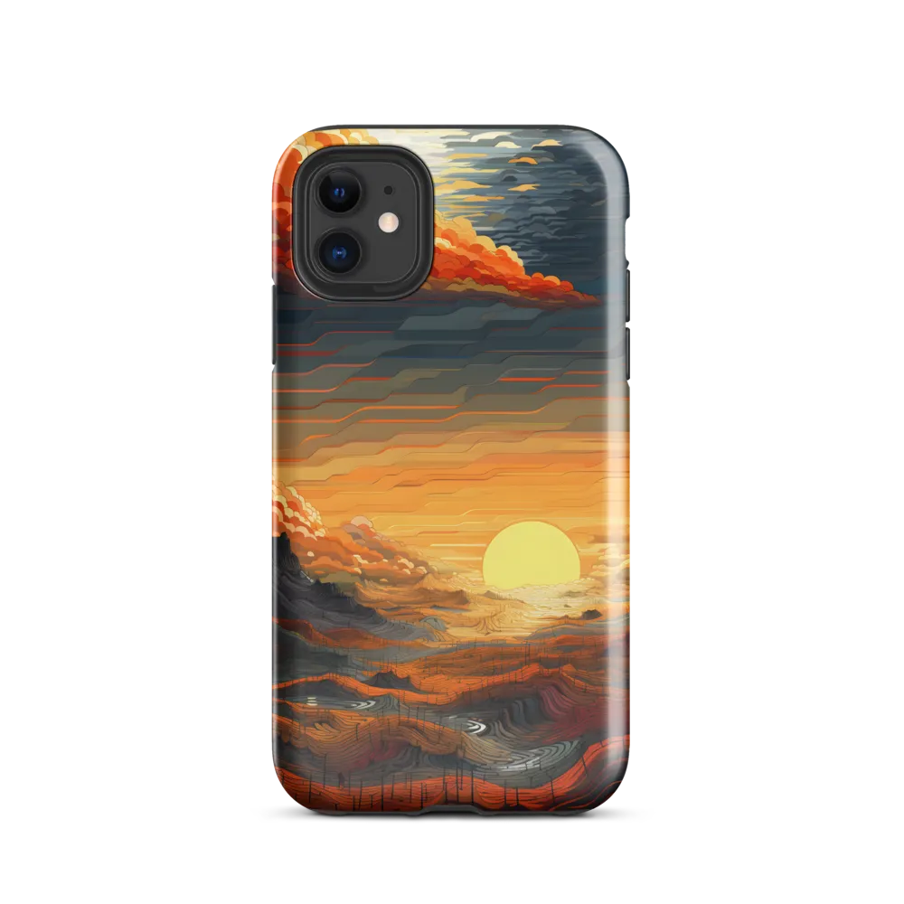 Ethereal Sunset: A Serene Landscape in Flowing Forms