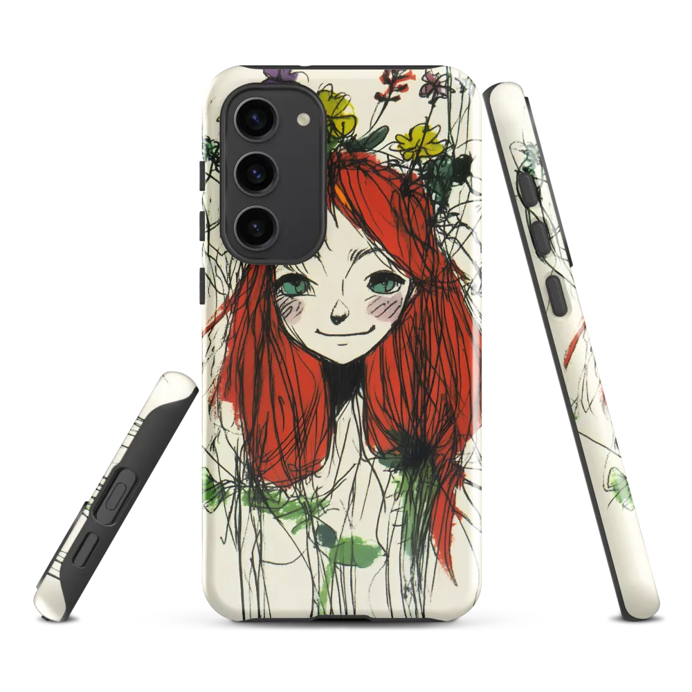 Whimsical Floral Portrait | Phone Case |  S23 Plus | Tough Case | Glossy