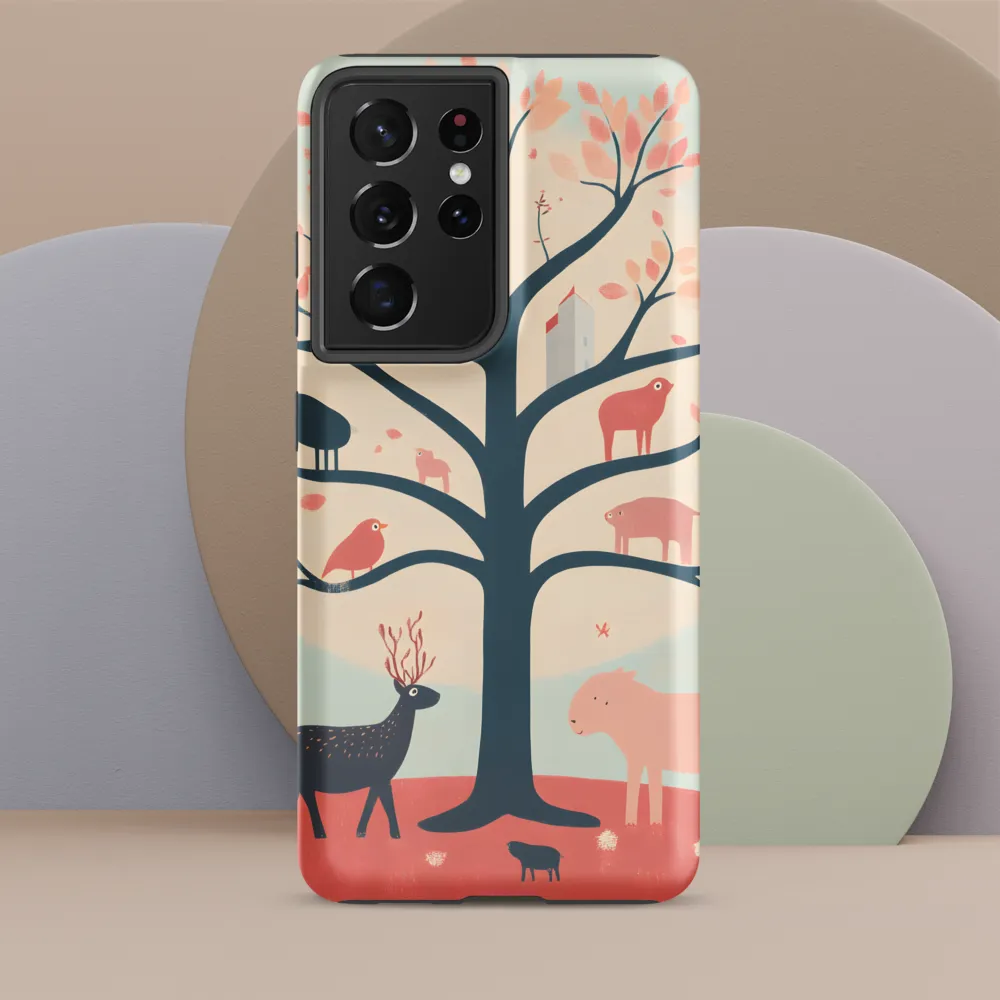 Whimsical Tree with Playful Creatures