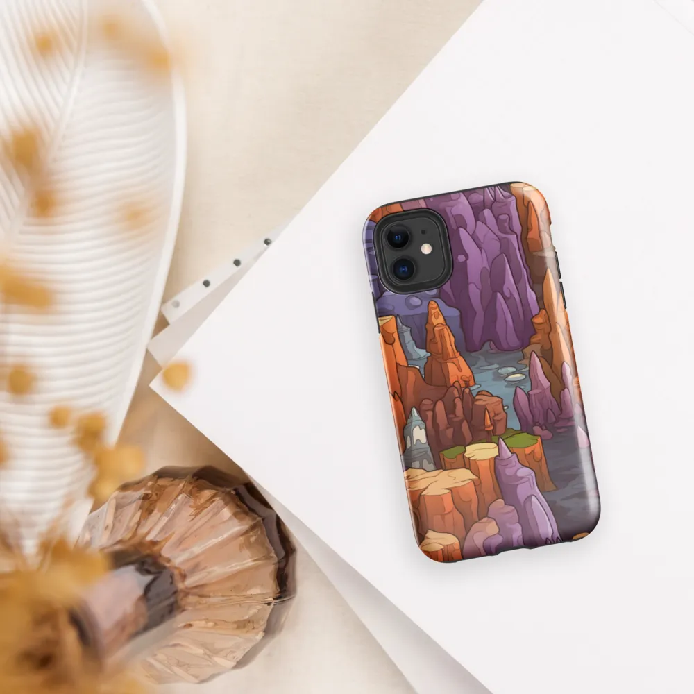 Vibrant Rockscape: A Digital Odyssey | Phone Case |  11 | Tough Case | Glossy