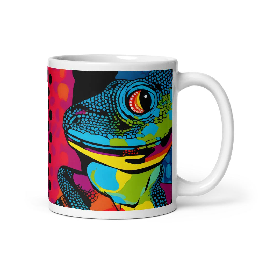 Colorful Encounters: The Playful Geckos | Mug with White inside | 11 oz