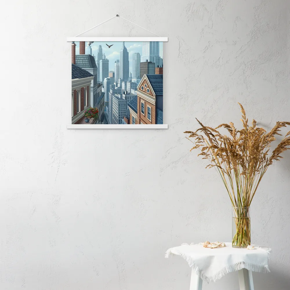 Urban Symphony | Poster With White Wood Hanger | 18″×18″