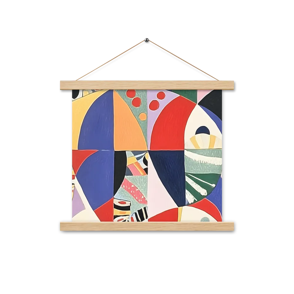 Dynamic Mosaic Symmetry | Poster With Oak Wood Hanger | 14″×14″